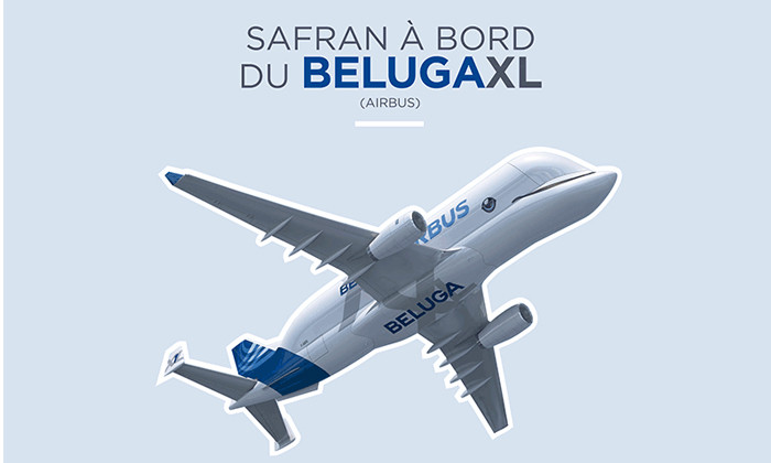 Safran  bord du premier vol du gant des airs, l'Airbus BelugaXL