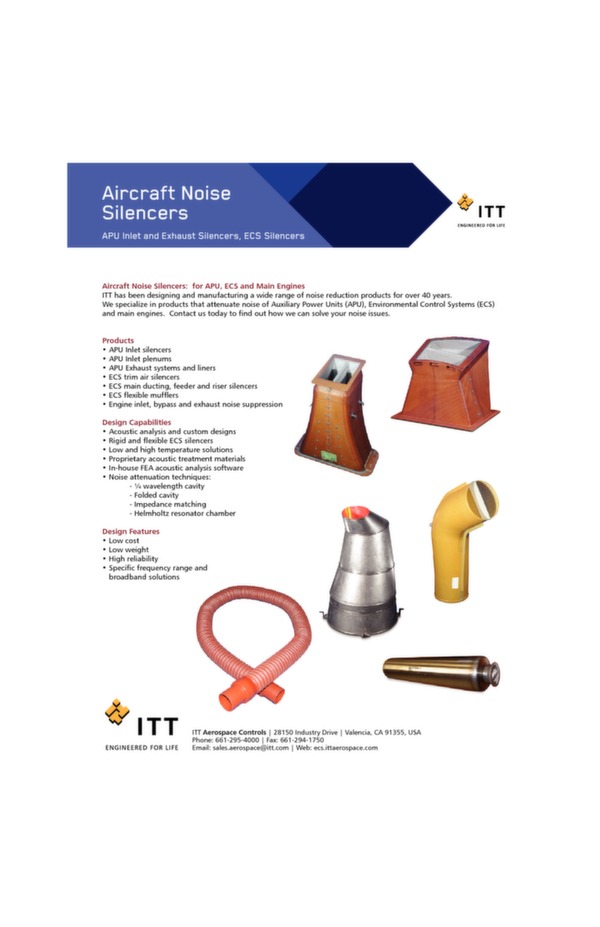 ITT Aerospace Donnes techniques systme de contrle de bruit 