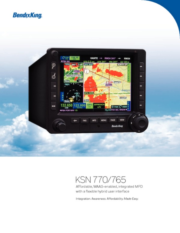 BendixKing Systme de navigation pour avion - BendixKing KSN 770 - Brochure