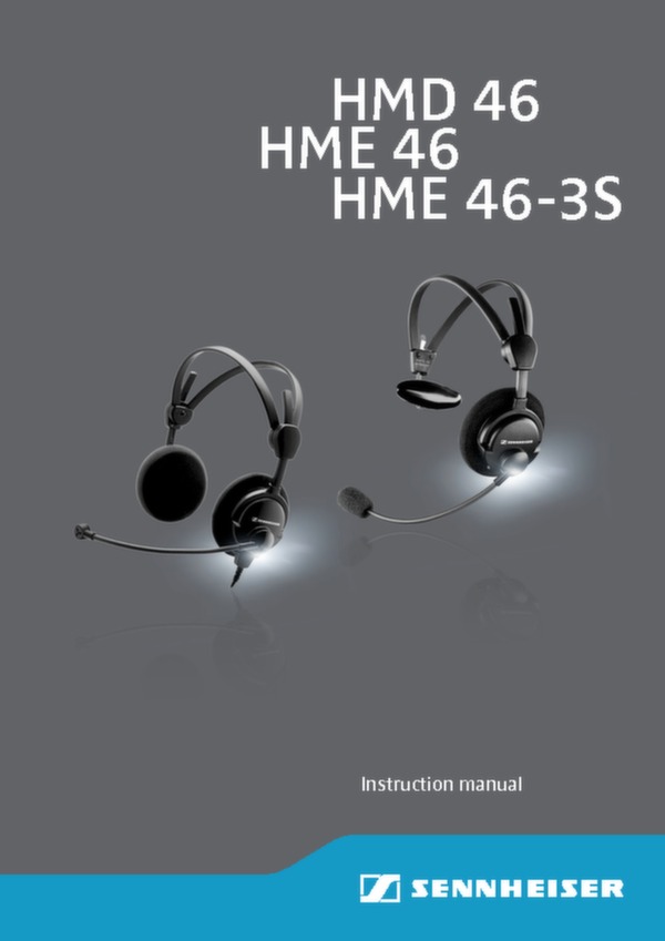 Sennheiser HMD 46 ATC headset instruction manual