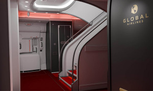 Global Airlines et Factorydesign commencent  dvoiler le design cabine de leurs Airbus A380