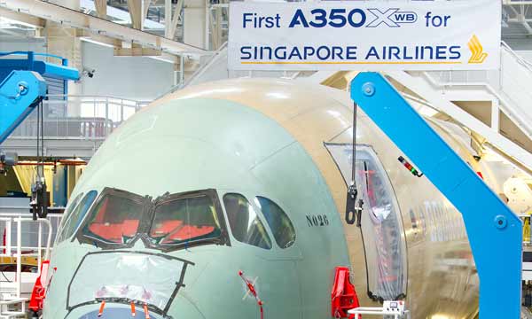 Singapore Airlines’ first A350 XWB takes shape