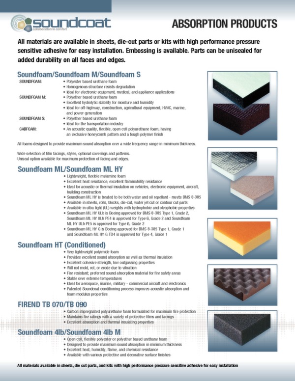Soundcoat Accoustical and thermal insulation brochure