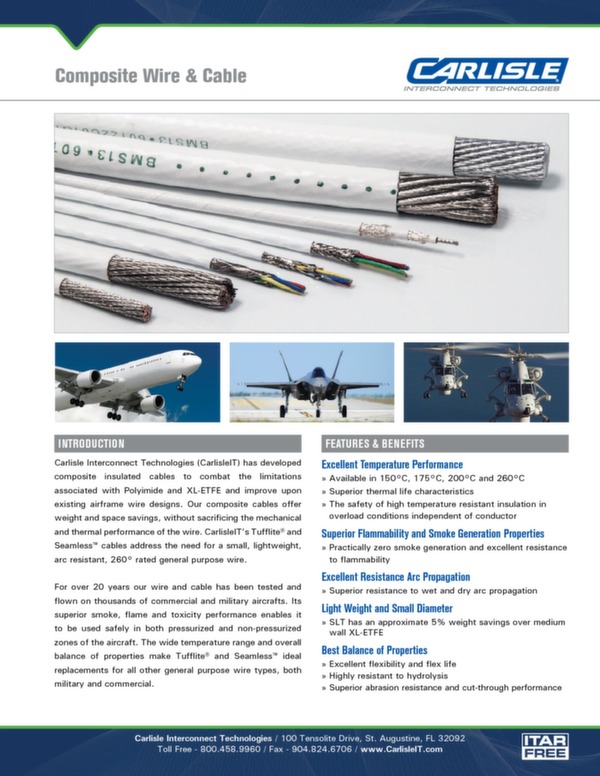 CARLISLE INTERCONNECT TECHNOLOGIES Aircraft composite wire Brochure