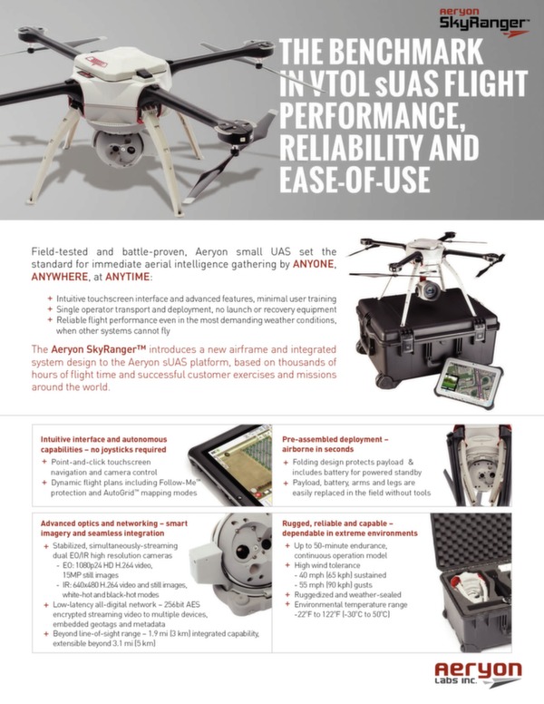 Aeryon Labs Brochure drone SkyRanger