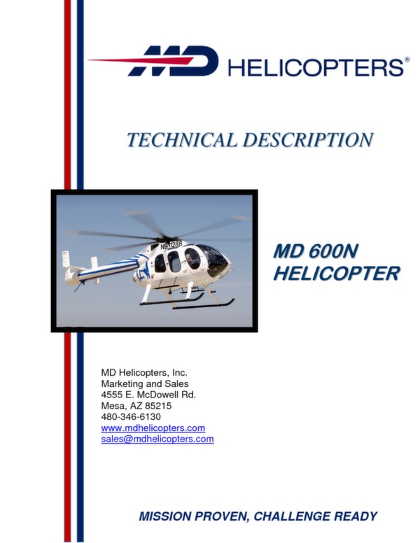MD Helicopters MD 600N helicopter technical descritption