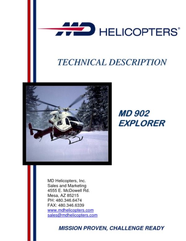 MD Helicopters Descritpion technique hélicoptère MD Explorer