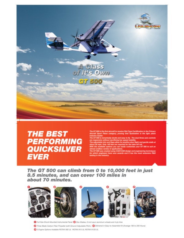 Quicksilver Aircraft GT-500 brochure