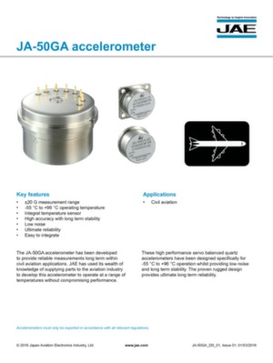 Accelerometer JA-50GA data sheet