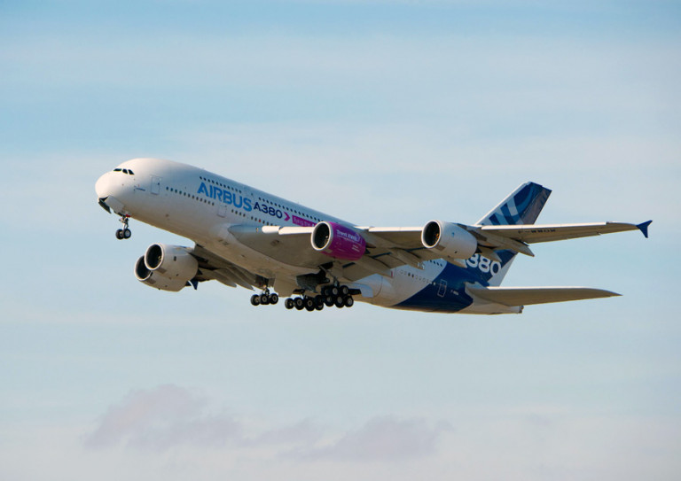 Acajou Airbus A380 Avion Commercial – Transport Avion civil – Executive Bureau en Bois Modèle 